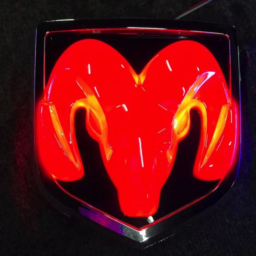 Head Blue/Red/White LED Light Rear Tailgate Emblem for Ram 1500 2500 3500