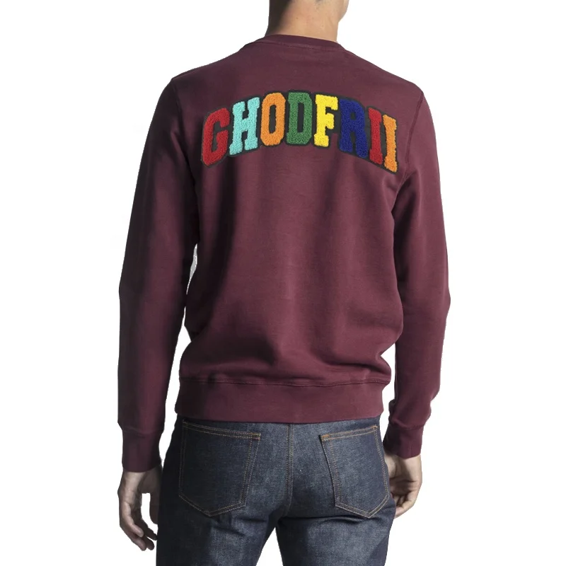 OEM синель вышивка Французский махровый хлопок Пользовательский Свитшот