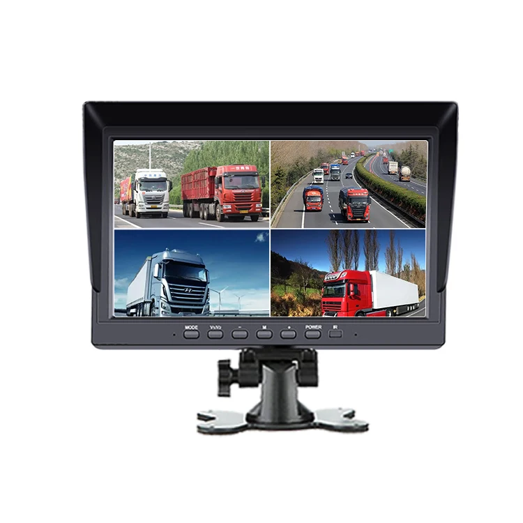 7 inch Car Reverse Monitor 4 ways-desktop display four splits record display for car rearview security camera