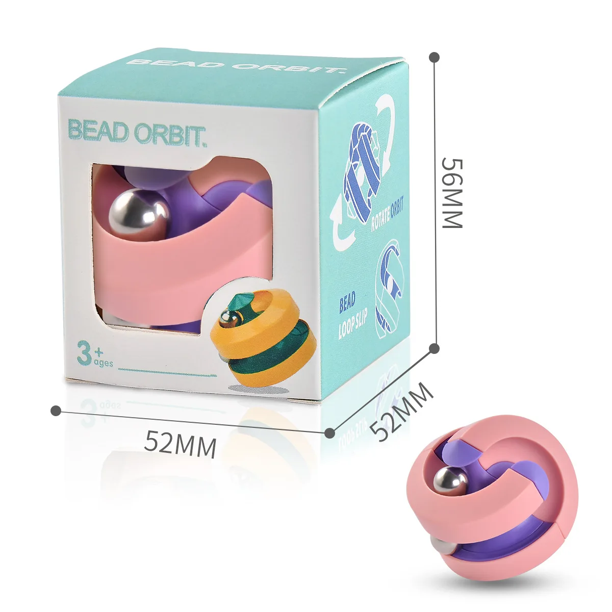 2023 New Gyro Toys Fingertip Cube Spinning Track Ball Toy Rotating Orbit Beads Sensory Fidget Spinner Stress Toy for Kids