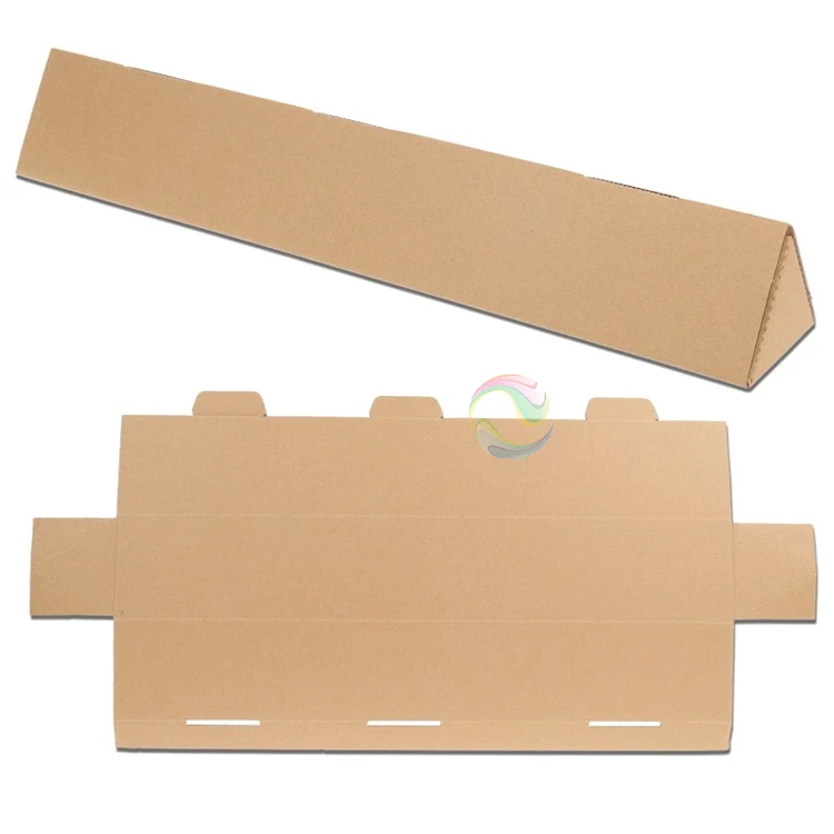 Wholesale Corrugated Kraft Brown Paper Triangular Postal Tubes Mailer Box for Umbrella Flower Packaging Boxes