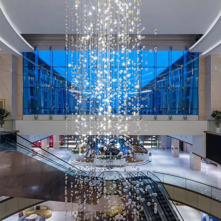 Popular New Product Cheap Price Plastic Modern Crystal Hotel Lobby Decoration Led Ceiling Chandelier