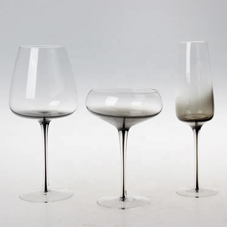 Wholesale custom wine stemware long stem colored wine glasses goblet water goblets water goblet 16 oz for wedding party