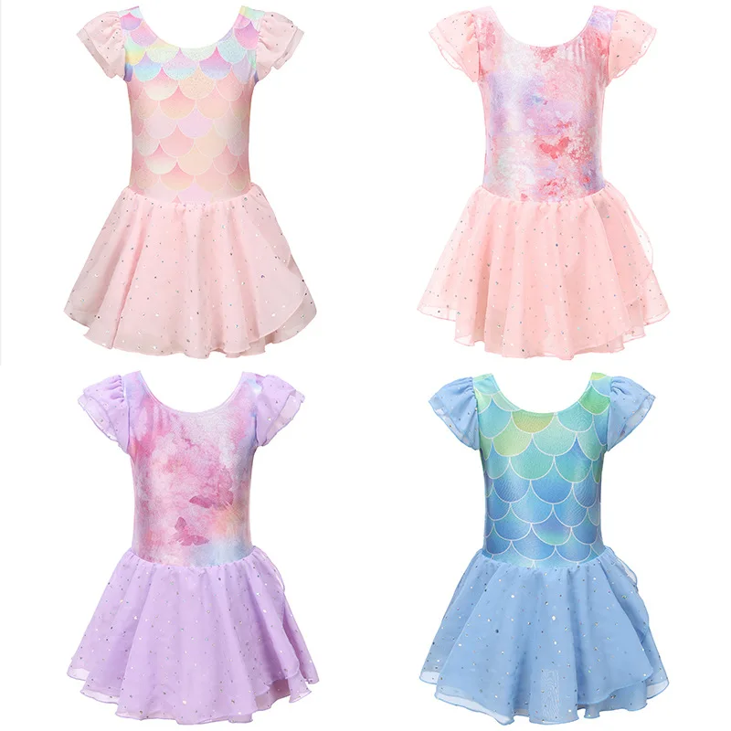 Professional Training Dancewear Ballerina Costume Kids Exotic Dance Clothing Chiffon Skirt Dress Girls Ballet Leotard
