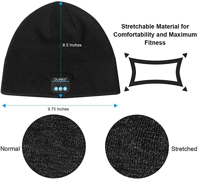 2022  Sport Hats Custom Wireless Music Hat Beanie With Earphone Bt Headphones Beanie Hat