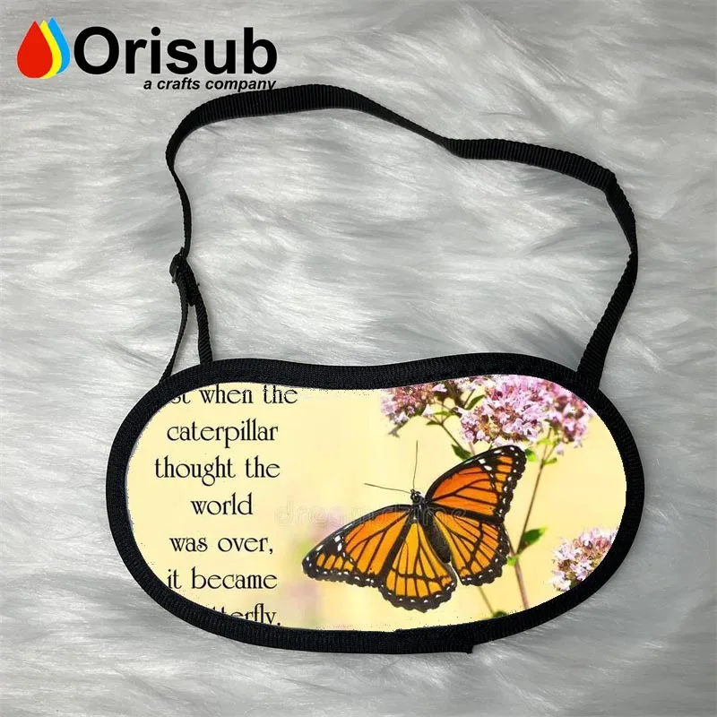 Thermal transfer printing neoprene white eye patch mask custom printed sleep eye masks for sublimation