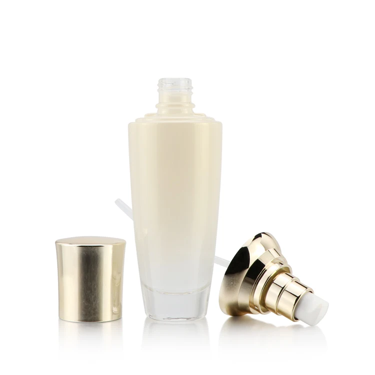 Cosmetic packaging luxury gold cosmetic containers set 50g glass cream jar 100ml 120ml bottle jars