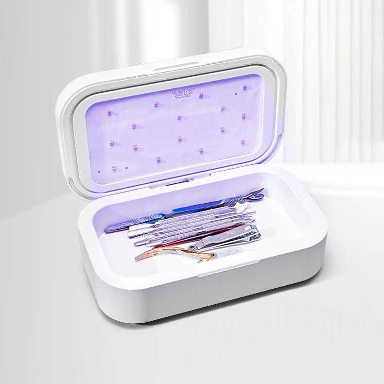 Rechargeable Nail Tool Disinfection Box 32W UV Lamp Sterilization Box For Tweezers/Drill bits/Brush