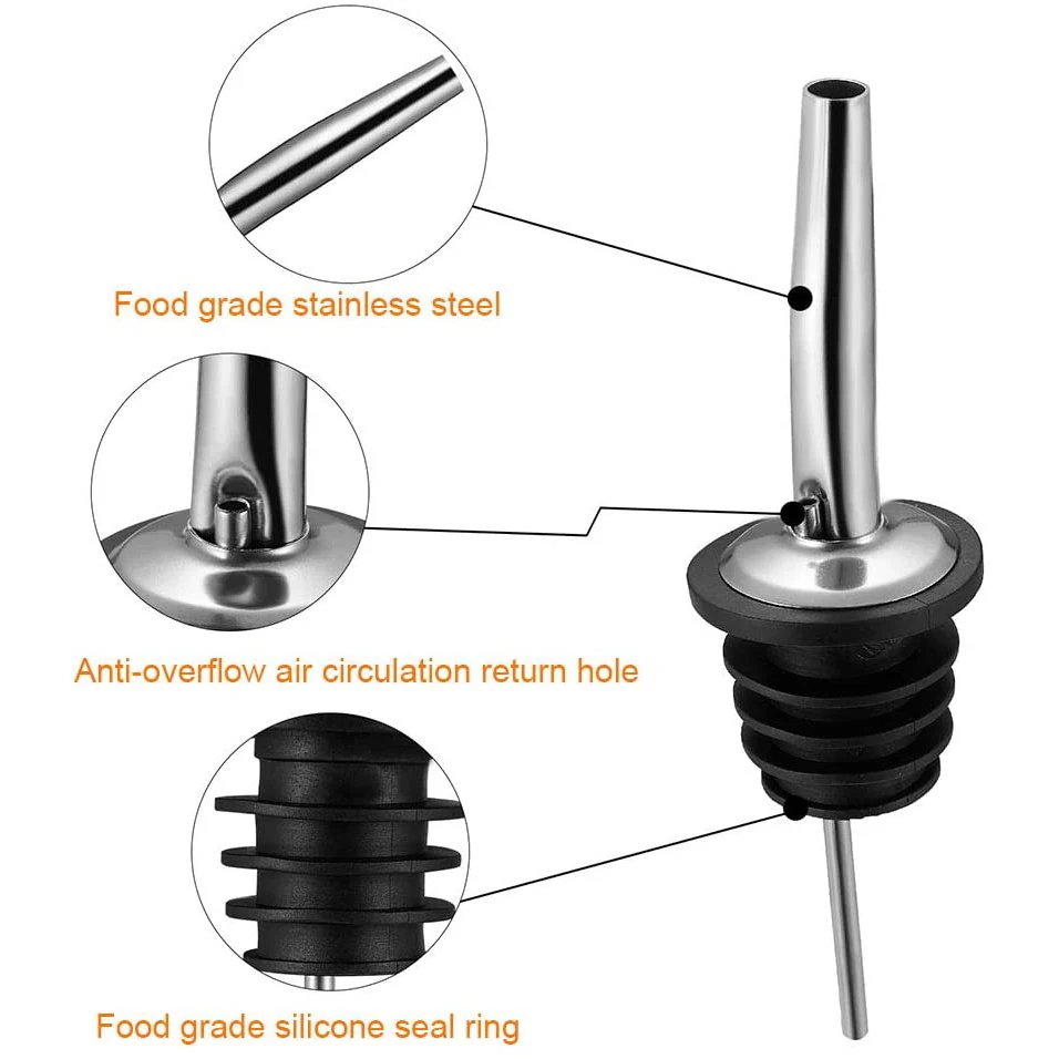 Factory Rose Gold Color Plating stainless steel slow flow oil liquor bottle spout wine aerator pourer dispenser wine pourer