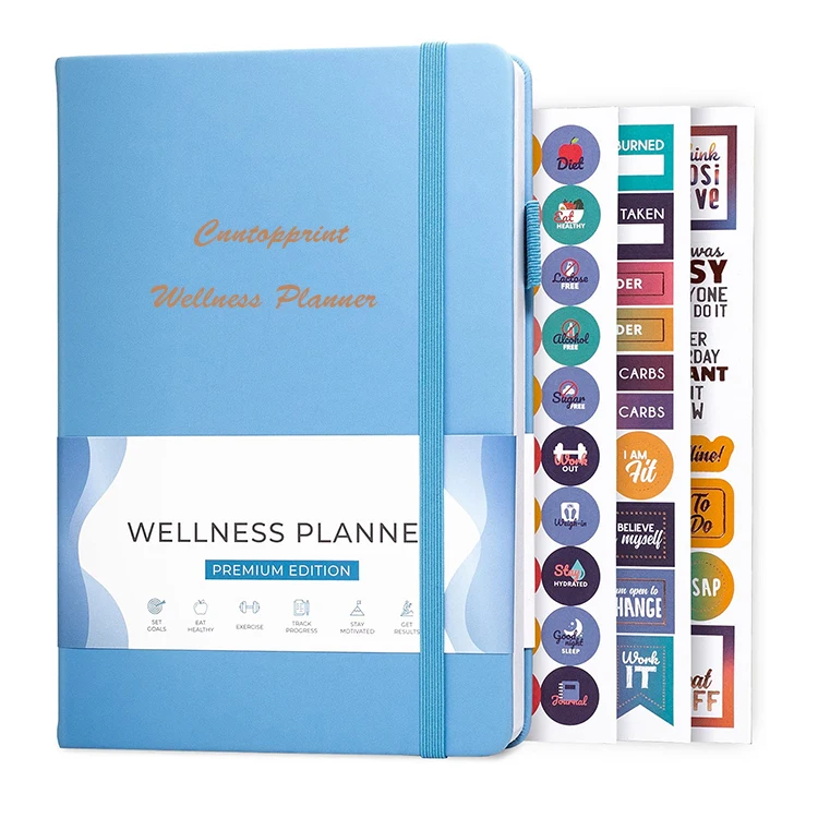 Custom Hardcover Fitness Planner Notebook Gym Diary Weight Loss For Women Exercise Journal