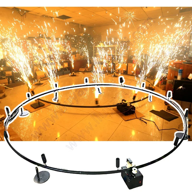 Dj Wedding Centerpiece Spark Fountain Machine Decoration Circle 360 Degree Rotate Cold Pyrotechnic Indoor Firework Firing System