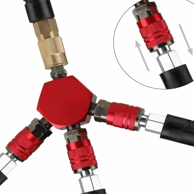 Высокоточный 3-ходовой воздушный коллектор с 4 портами алюминиевый промышленный плоский шестигранный быстроразъемный 3