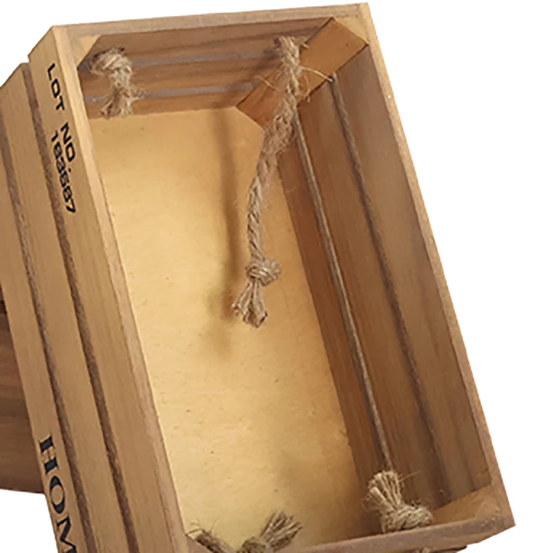 Handmade factory wholesale Wooden Basket For Storage Gift Boxes Nesting Storage Crates Set Of 3