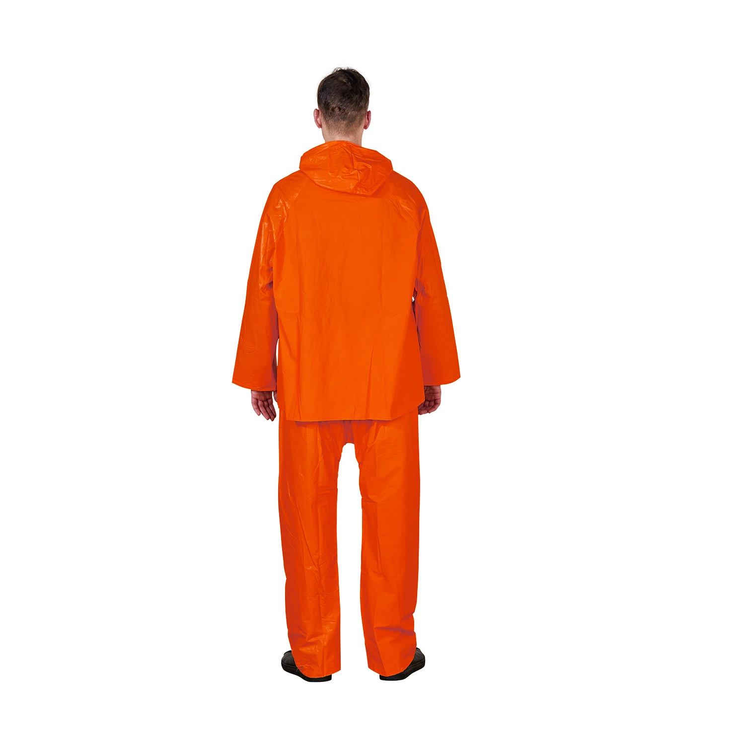 R101-O 100% Water Proof Rain Jacket Pant PVC Polyester Hooded Raincoat