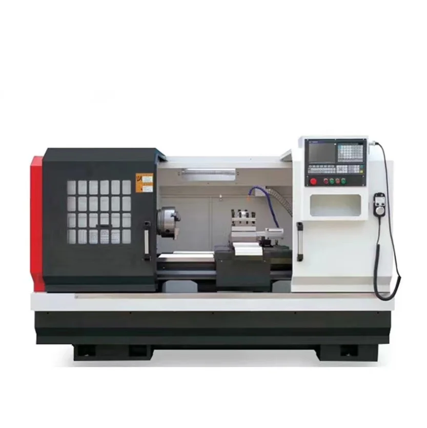 high precision cnc lathe fanuc system controller cnc lathe horizontal flat bed lathe