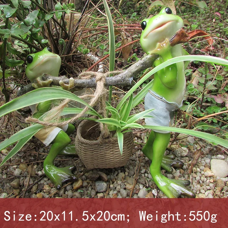 Z11708A Resin Two Frogs flower pots planters Home Decoration Accessories fairy garden decoration Succulent bonsai pot