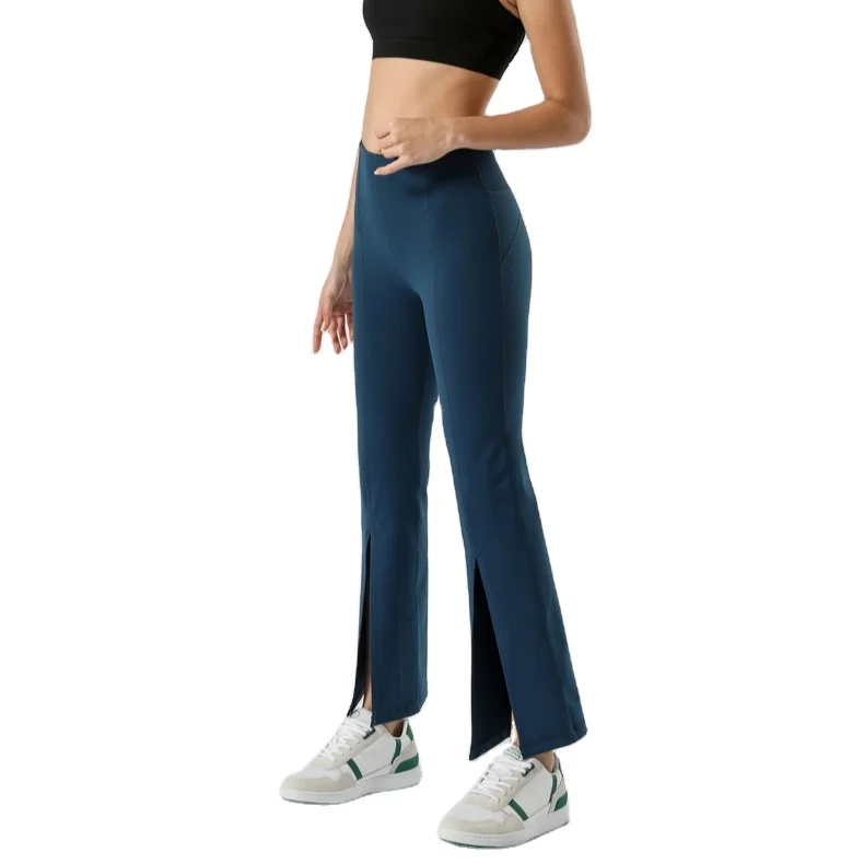 Custom scrunch butt leggings push up leggins booty Yoga pants High Waist front slit design flare yoga pants dance leggings