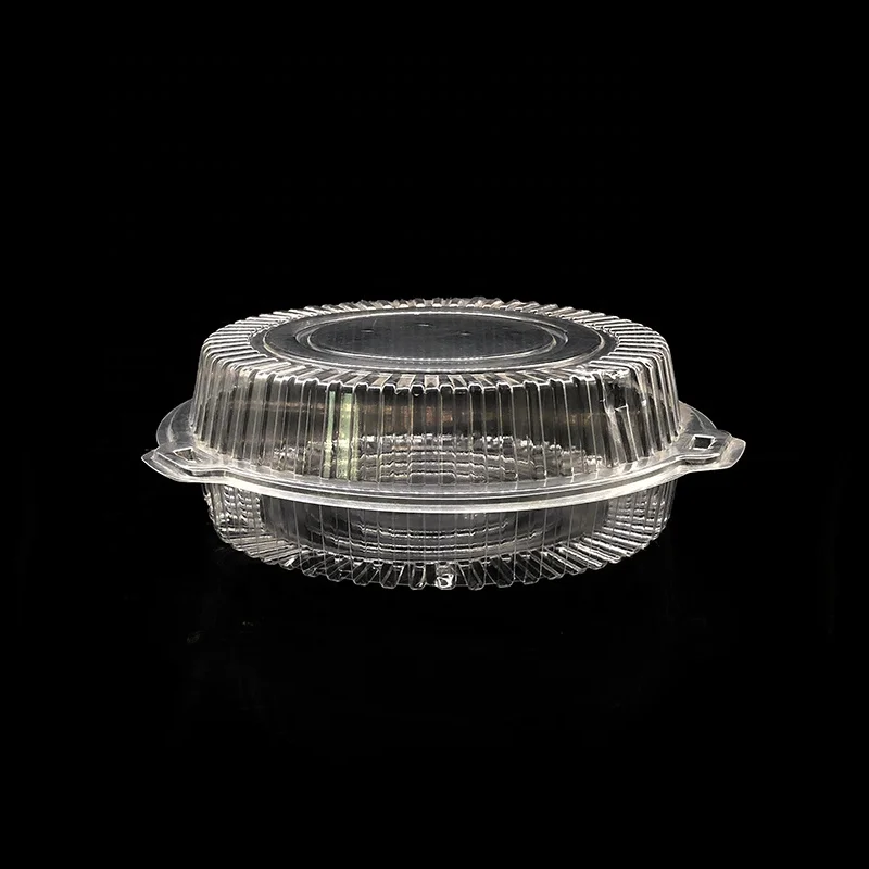 wholesale 10 Inches Plastic Clear round Clamshell Cake Box  hinged food container for bake