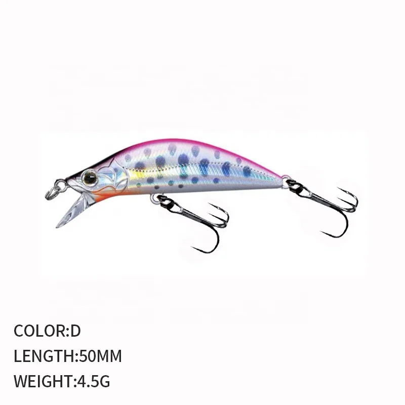 2023 New Design Japanese Mini Minnow Lure 50MM 4.5g Submerged Hard lure Beach Pesca Bass Fishing Trout Minnow