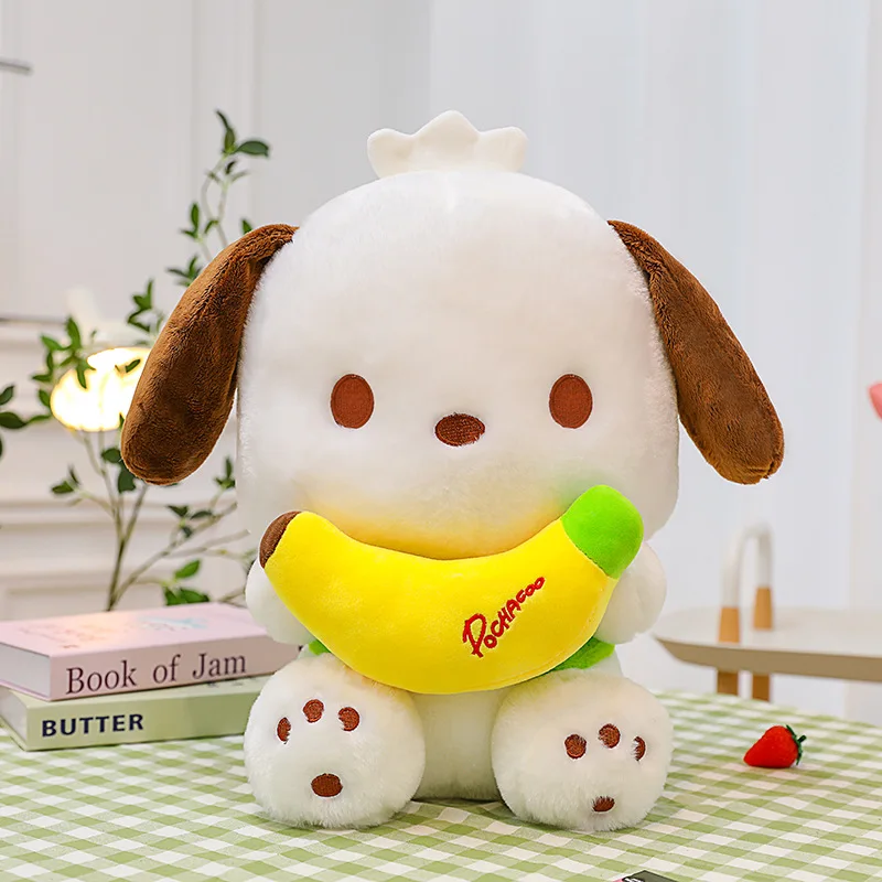 35cm Cute Banana  Plush Toy Kawaii Big Ear Dog Cartoon Plushies Soft Stuffed Doll Girl Bed Sleep Cushion Pillow Gift