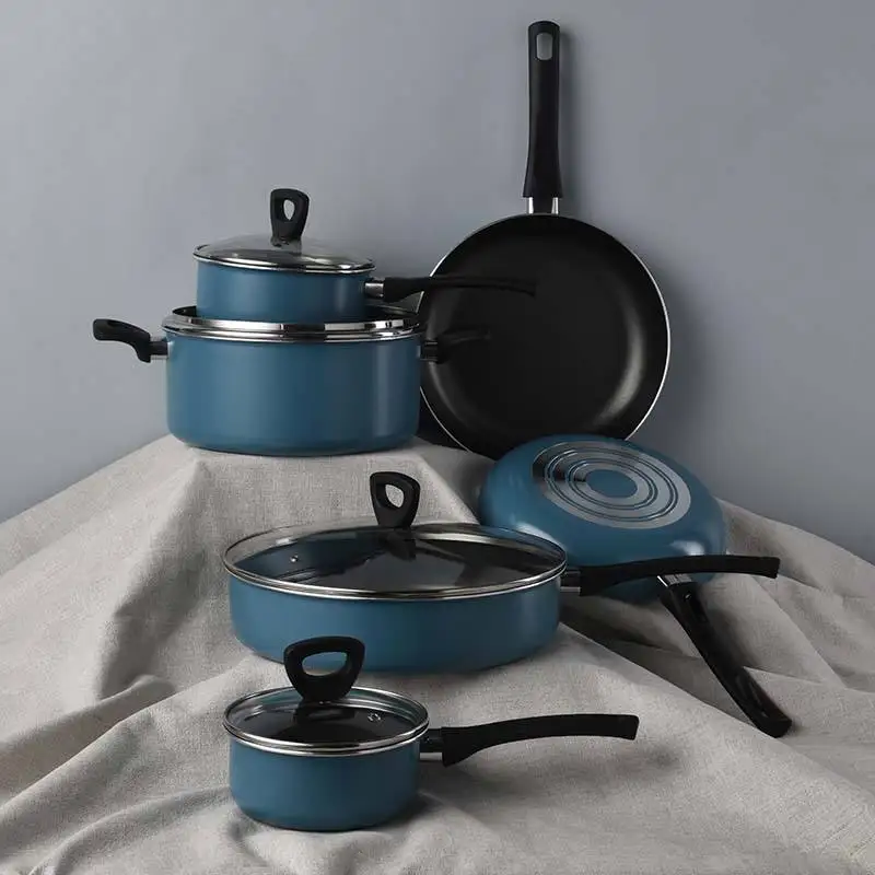 10 Pieces non-stick cooking pots and pans set non stick cookware sets
