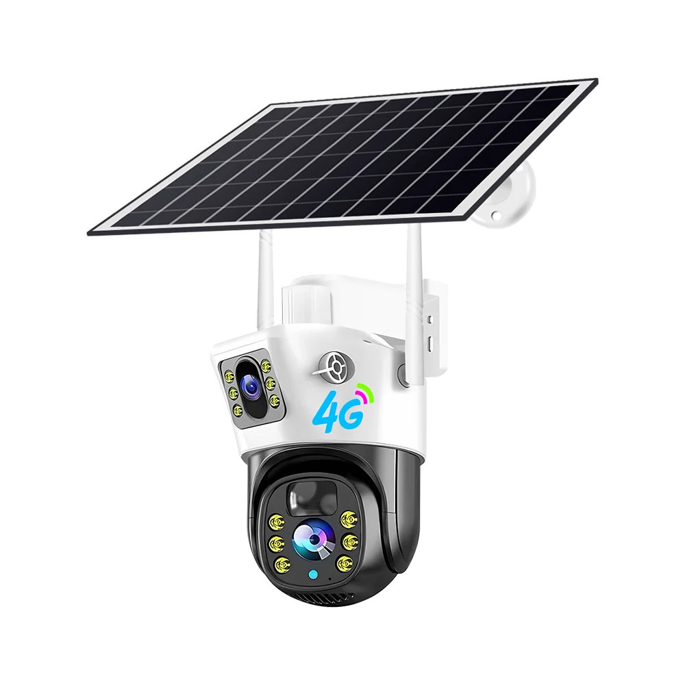 V380 Pro Dual Lens Built in Battery 4G Sim Card Network Wireless Smart Home Security Protection CCTV Cameras IP 4g Solar Camera