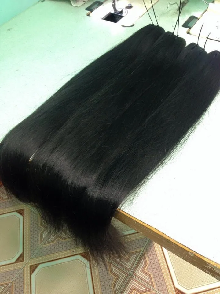 KingRawHair wholesale super double bone straight drawn virgin hair from 100% human hair Vietnam