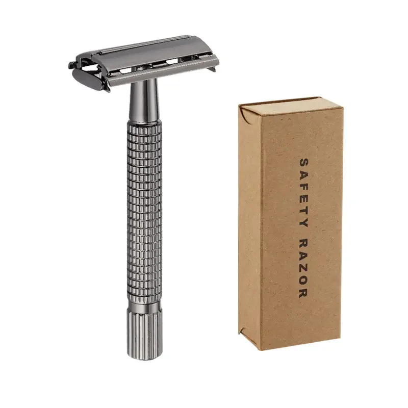 Hot Sale Reusable Long Brass Handle Metal Classic Manual Butterfly Open Double Edge Safety Razor Shaving Razor
