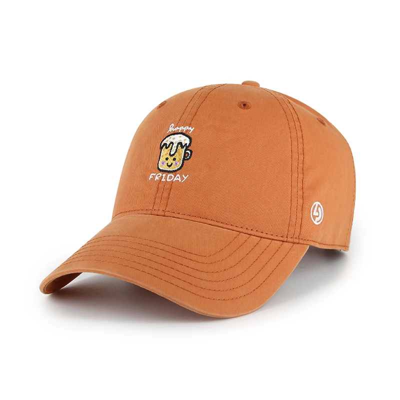 Branded wash dad hat,simple small logo,custom acceptable