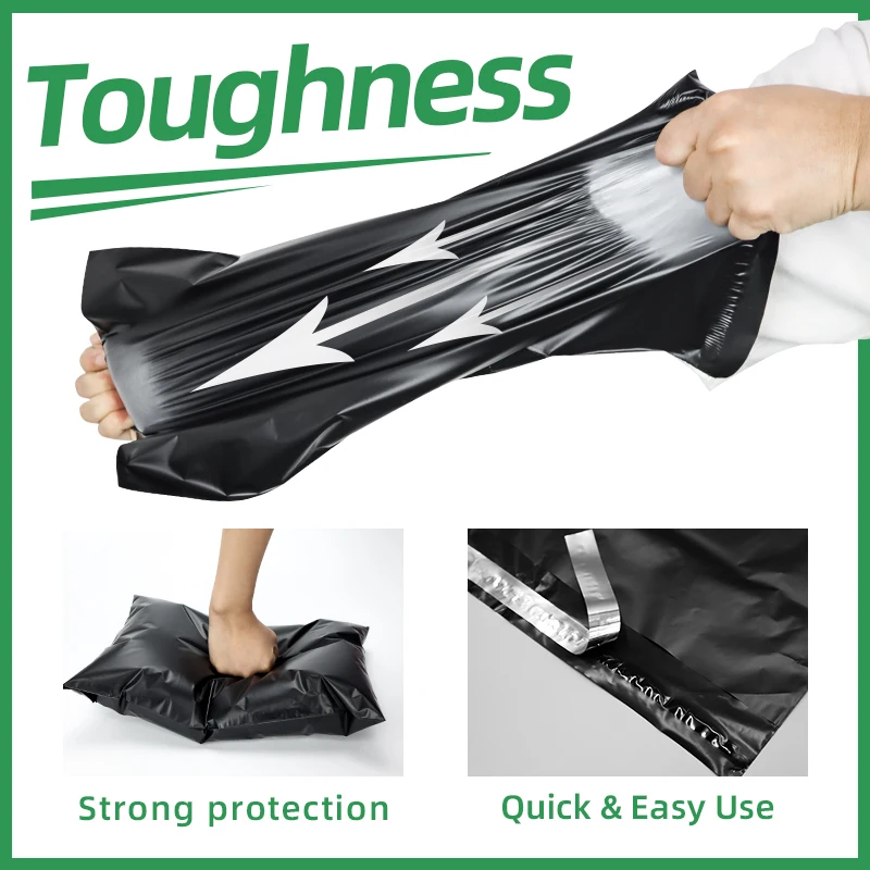 ZMY Custom Compostable Poly Mailer Bags Gift Box Package Mail Big Poly Mailer Bag Matte Black Corn Polymailers