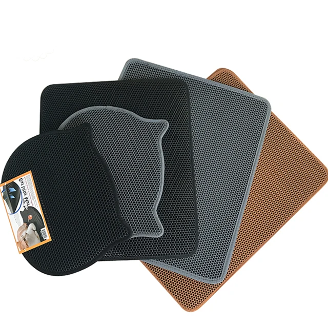 
Manufacture lightweight waterproof EVA foam cat shape cat litter box mat 