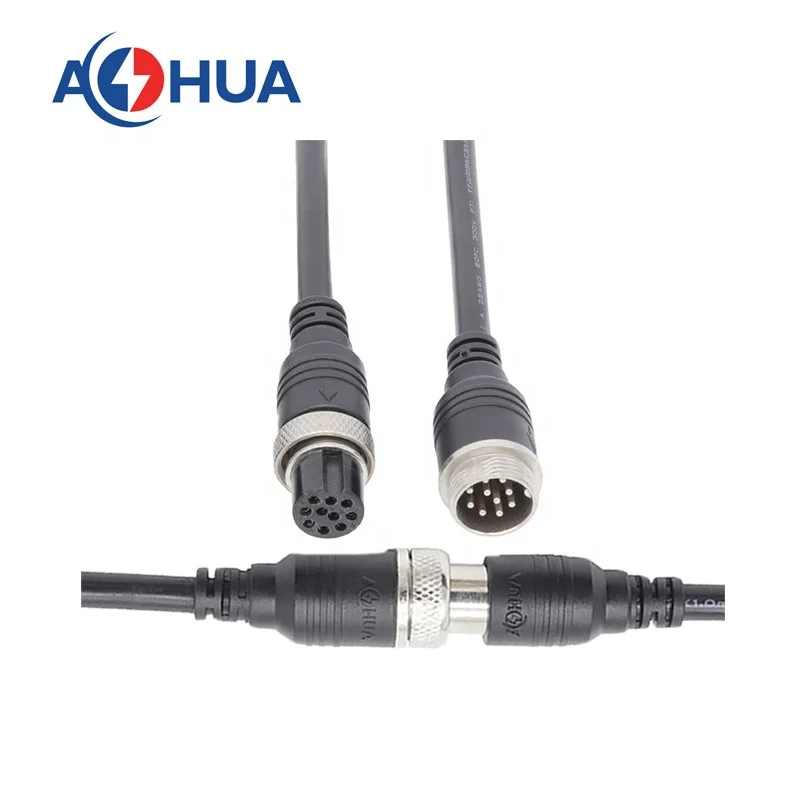 AOHUA aviation connector GX16 extension cable assembly waterproof female and male plug connector 2 3 4 5 6 7 8 9 10 pin