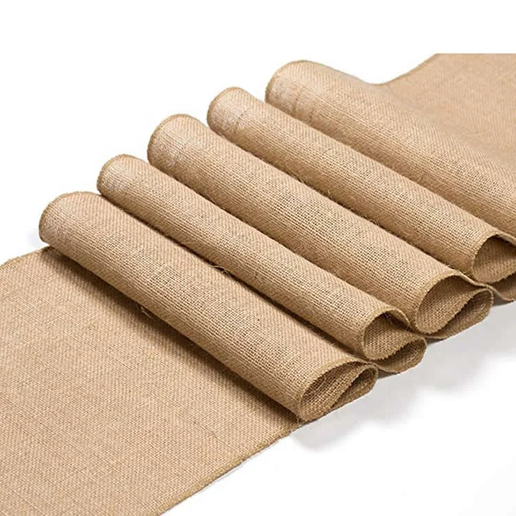Hotsale custom cheap woven roll table runner burlap for home decoration