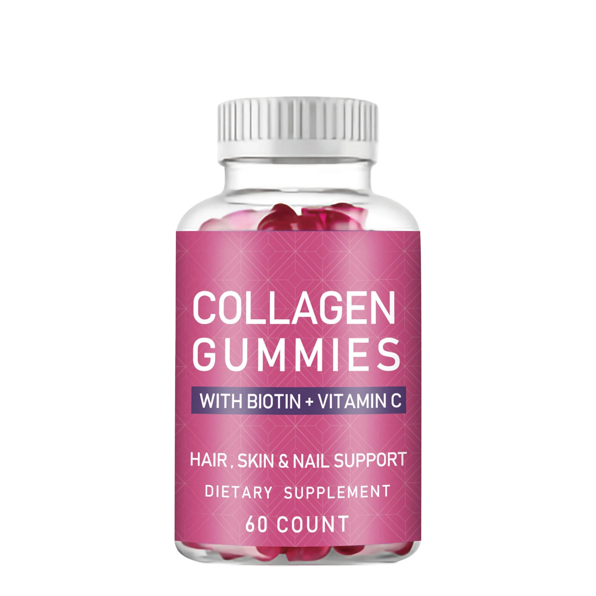 OEM ODM custom private label supplement manufacturer women skin whitening immune health collagen gummies with biotin and vitamin