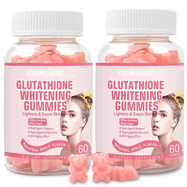 GMP Hot Sale Skin Brightening Glutathione Gummies ISO Sugar Free 3000mg Beauty Products Food Grade Gummy Vitamins Gummy Candy