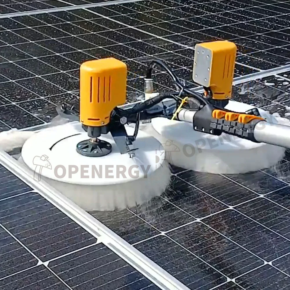 Solar-powered Electric cleaning brush cylindrical solar panel cleaning brush Handheld Roof Photovoltaic Panel cleaning brush