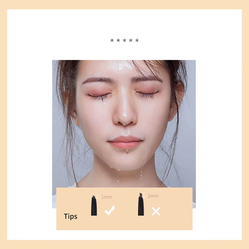 Wholesale Double Head Professional Makeup Eyebrow Painting Waterproof Black Fill Fluff Eyebrow Pomade Pencil Brush