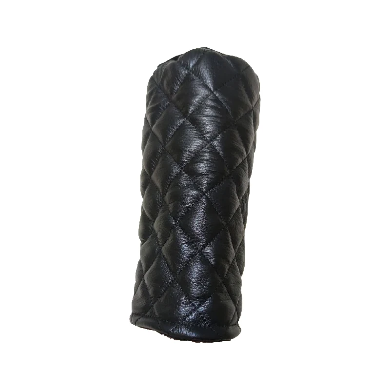 Genuine leather 460 cc Barrel golf driver wood custom headcovers Tube suede top golf club headcover with velour lining