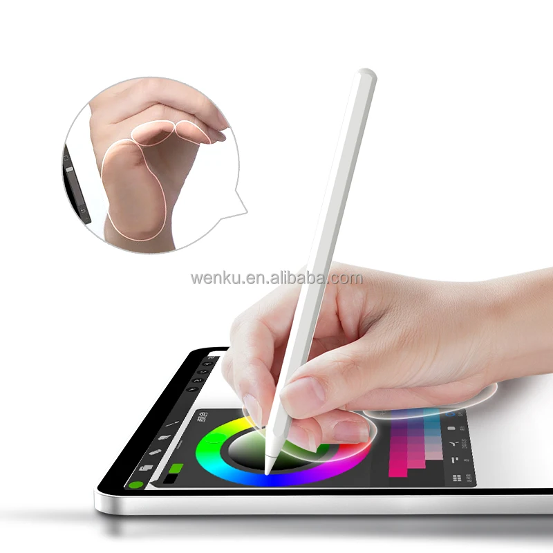 White stylus pencil 1st/2nd generation with display remaining power stylus with charging compartment for ipad 2018-2022