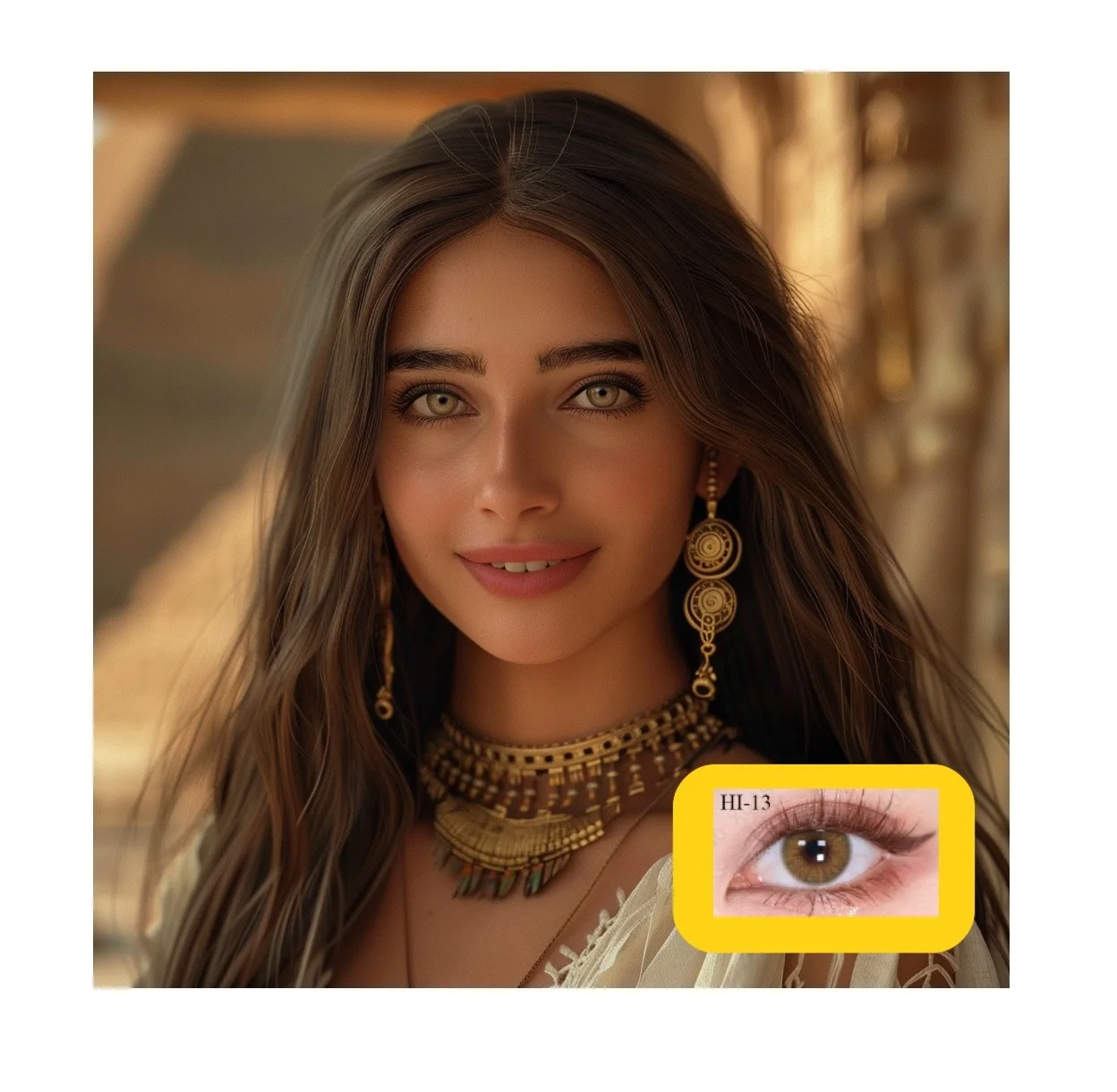 Egyptian desert yellow-HI World Holy fire series soft colored contact lenses