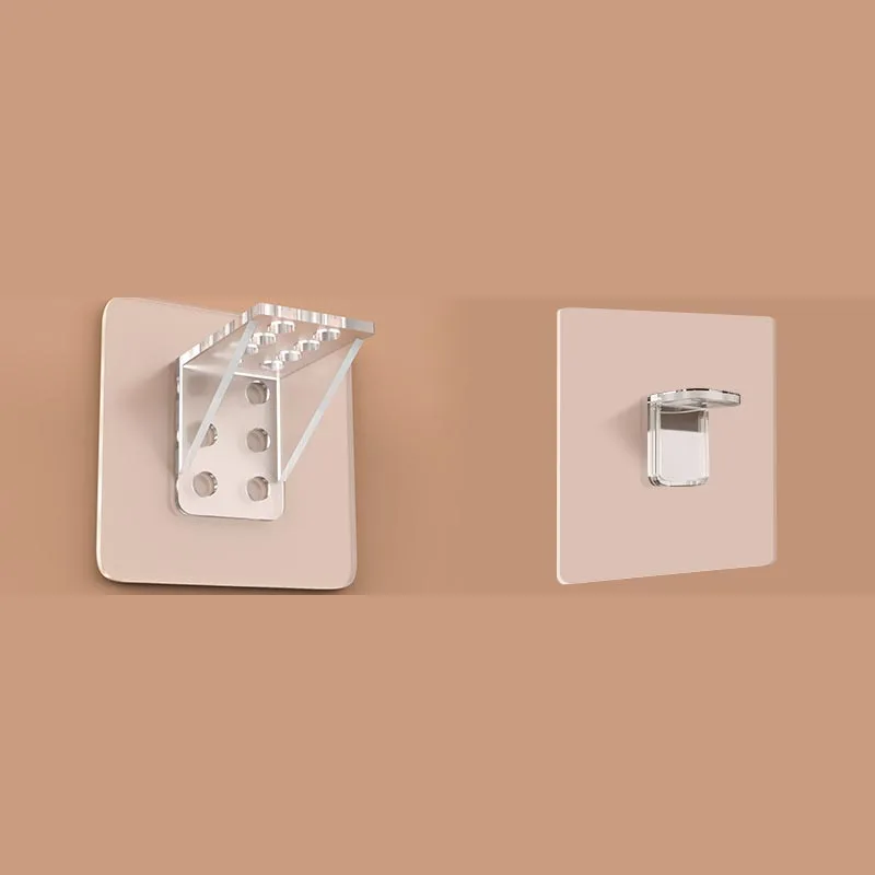 DS3817 Closet Shelf Bracket Cabinet Adhesive Shelf Support Peg Punch Free Adhesive Plastic Pegs Hanger Holder for Partition
