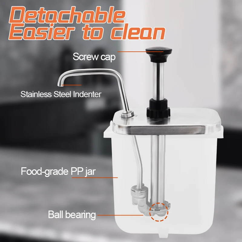 DaoSheng In Stock Cheap Kitchen Stainless Steel 201 Press type Sauce Dispenser Ketchup Dispenser Condiment Pump