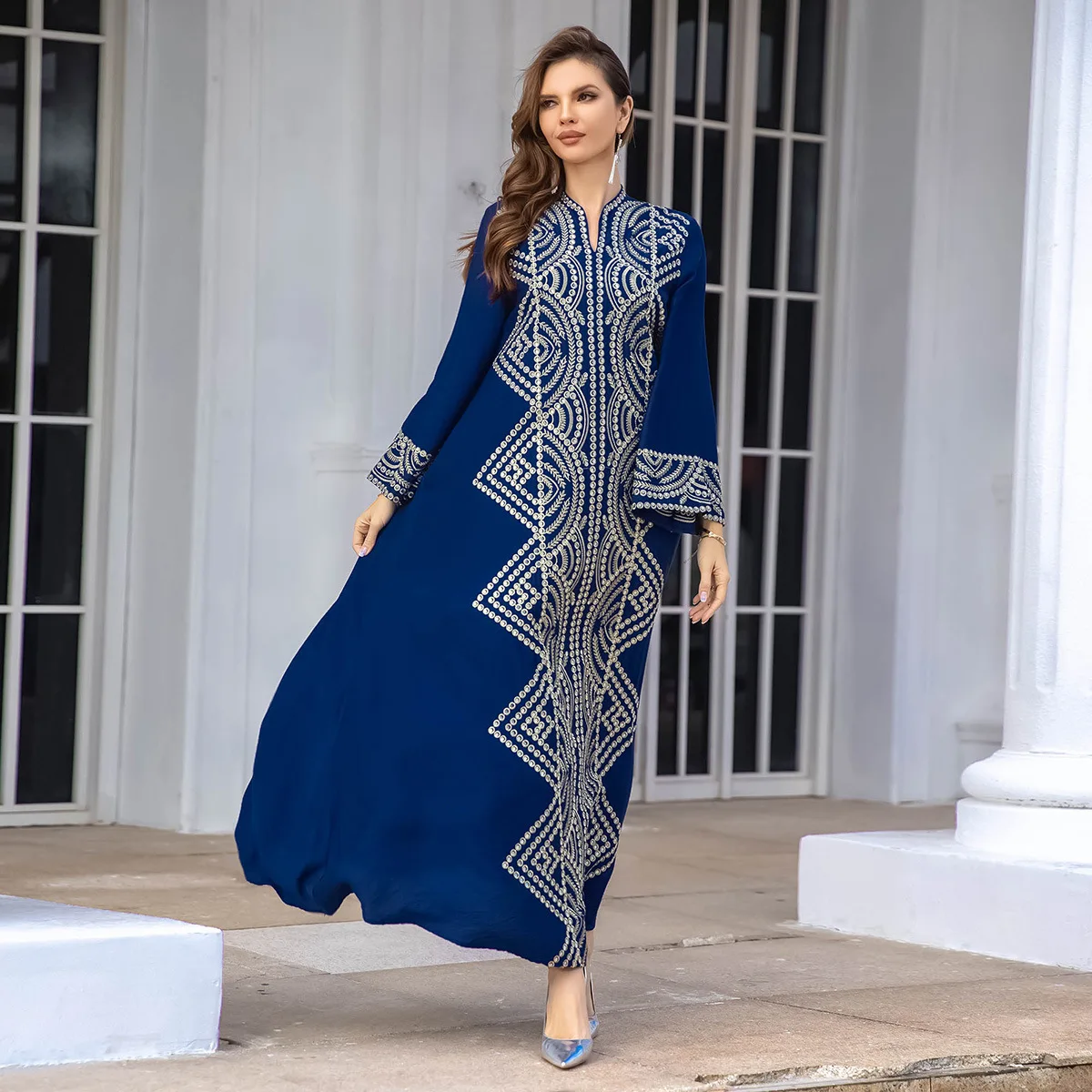 Eid Wear Ramadan Girls Fancy Abaya Printed Dubai Style Muslim Islamic Dress Ladies Breathable Abayas Wholesale