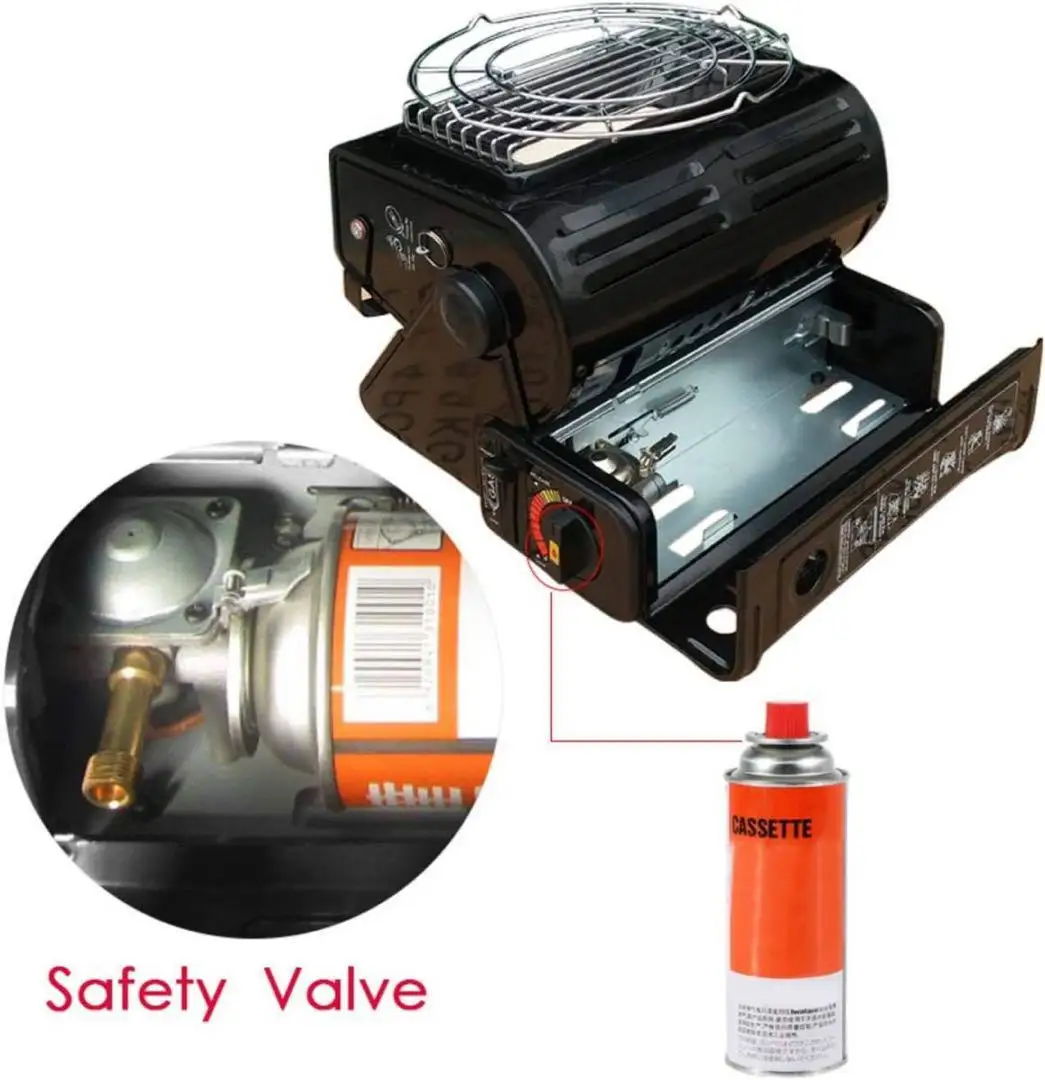 JSJM 1300W Gas Heater Dual-use Camping Heater Portable Gas Oven for Heating Cooking