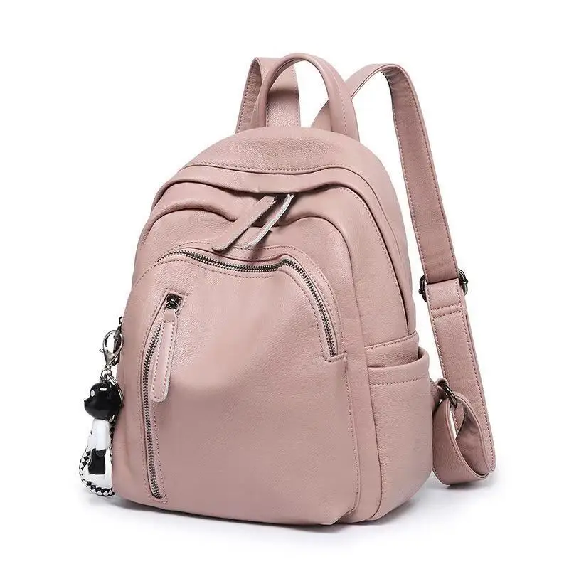 2023 new fashion pure color other women and girls PU leather backpack for daily use