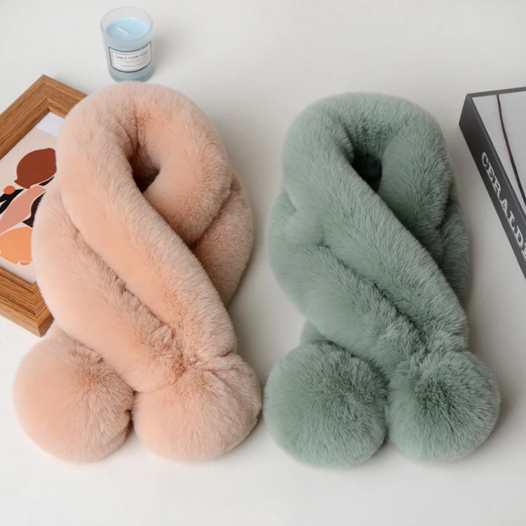 Горячая Распродажа, индивидуальный Пушистый Зимний теплый шарф из искусственного кроличьего меха, шарф, шарфы