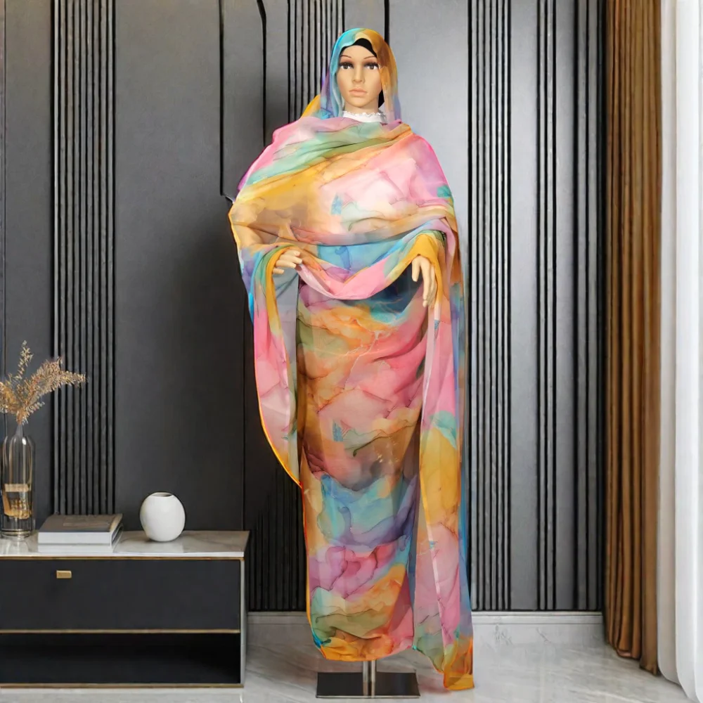 Sudanese thobe, хлопковая вуаль с принтом, саудовская Новая новинка, дизайн somali baati abayas, 2024 для женщин, мусульманское платье, 2023 Дубай