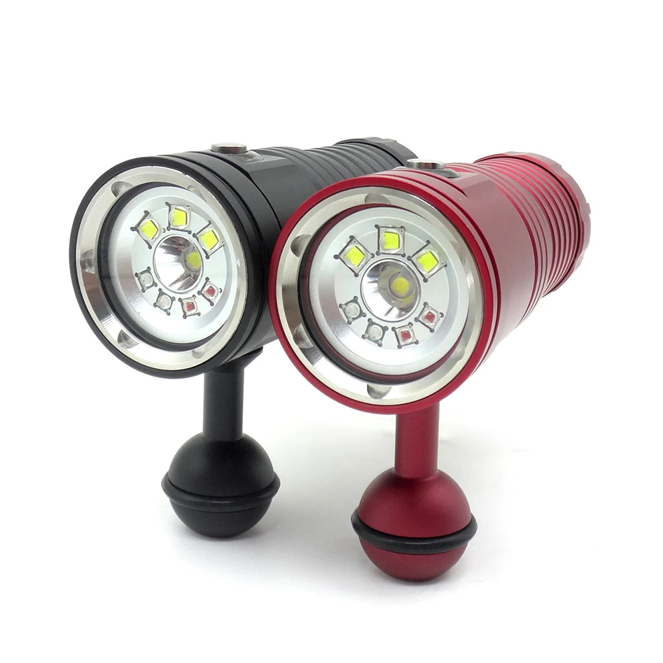 Профессиональный 3 цвета подводной съемки видео свет фонарик для дайвинга УФ светодиодный фонарик для дайвинга