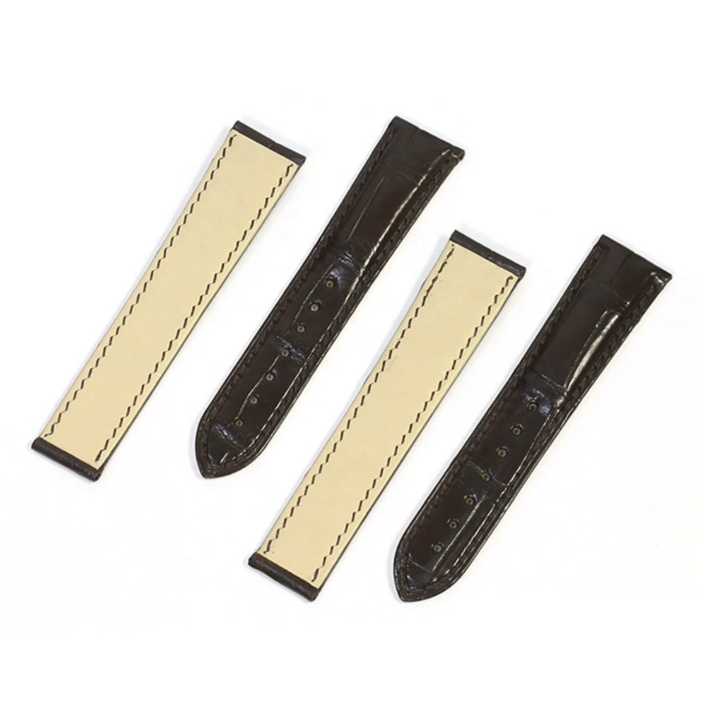 Custom accept soft handmade crocodile leather watch band 100% genuine alligator watch strap