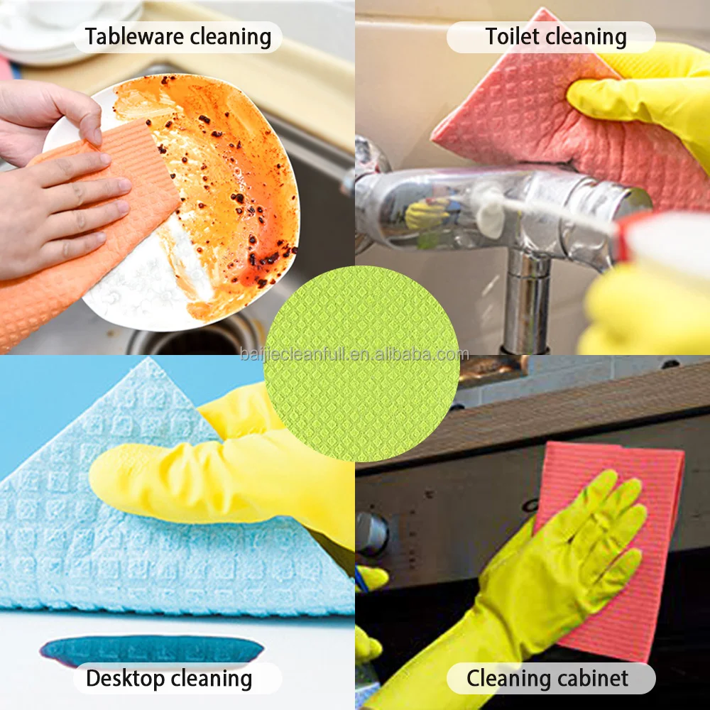 Biodegradable  swedish dishcloth cellulose sponge cloths  Dishcloth For Kitchen cleaning housecleaning